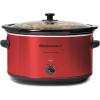 Elite Gourmet MST-900D 8.5Qt Digital Programmable XL Jumbo Slow Cooker, Adjustable Temp, Entrees, Sauces, Stews & Dips, Dishwasher Safe Glass Lid & Crock, Stainless Steel(Red)