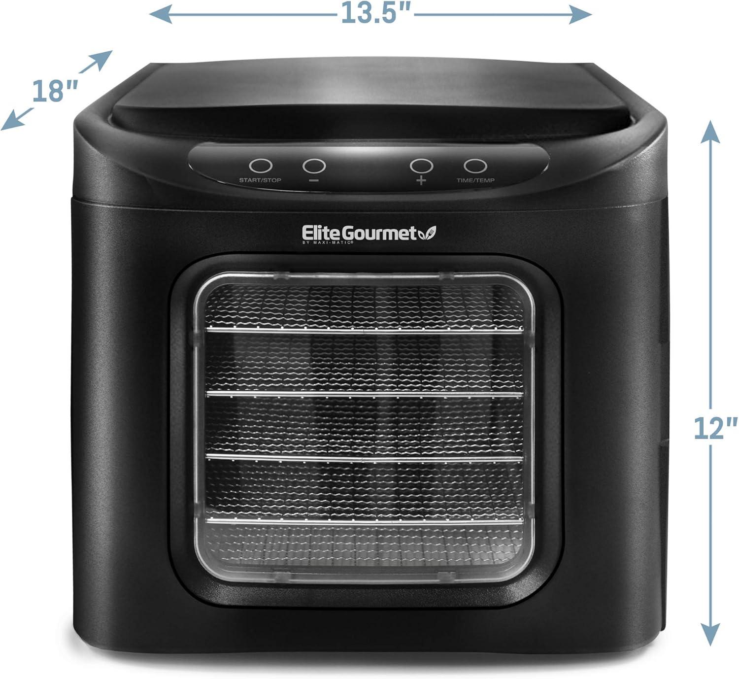imageElite Gourmet EFD3321 Food Dehydrator Stainless Steel Trays Adjustable Temperature Controls Jerky Herbs Fruit Veggies Dried Snacks Stainless Steel6 Stainless Steel Trays