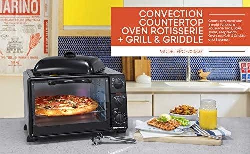 imageElite Gourmet ETO4510B French Door 475Qt 18Slice Convection Oven 4Control Knobs Bake Broil Toast Rotisserie Keep Warm Includes 2 x 12 Pizza Racks Stainless SteelBlack