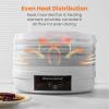 Elite Gourmet EFD319 Food Dehydrator, 5 BPA-Free 11.4″ Trays Adjustable Temperature Controls, Jerky, Herbs, Fruit, Veggies, Dried Snacks, Black(White)