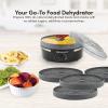 Elite Gourmet EFD3321 Food Dehydrator, Stainless Steel Trays Adjustable Temperature Controls, Jerky, Herbs, Fruit, Veggies, Dried Snacks, Stainless Steel(5 Plastic Trays)