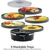 Elite Gourmet EFD3321 Food Dehydrator, Stainless Steel Trays Adjustable Temperature Controls, Jerky, Herbs, Fruit, Veggies, Dried Snacks, Stainless Steel(5 Plastic Trays)
