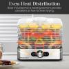 Elite Gourmet EFD3321 Food Dehydrator, Stainless Steel Trays Adjustable Temperature Controls, Jerky, Herbs, Fruit, Veggies, Dried Snacks, Stainless Steel(5 Stainless Steel Trays)