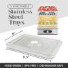 Elite Gourmet EFD3321X Food Dehydrator, Stainless Steel Trays Adjustable Temperature Controls, Jerky, Herbs, Fruit, Veggies, Dried Snacks, Stainless Steel