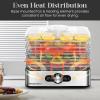 Elite Gourmet EFD3321X Food Dehydrator, Stainless Steel Trays Adjustable Temperature Controls, Jerky, Herbs, Fruit, Veggies, Dried Snacks, Stainless Steel