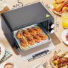 Elite Gourmet ETO449 9L / 4-Slice Countertop Toaster Oven, Compact Design, 30-Min Timer, Adjustable Temp up to 450°F, 800W Quartz Heating, Drop-Down Crumb Tray, Bake, Broil, Toast, Black(4 Slice)