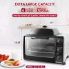 Elite Gourmet ETO4510B# French Door 47.5Qt, 18-Slice Convection Oven 4-Control Knobs, Bake Broil Toast Rotisserie Keep Warm, Includes 2 x 12″ Pizza Racks, Stainless Steel(Black)