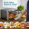 Elite Gourmet ETO4510B# French Door 47.5Qt, 18-Slice Convection Oven 4-Control Knobs, Bake Broil Toast Rotisserie Keep Warm, Includes 2 x 12″ Pizza Racks, Stainless Steel(Stainless Steel and Black)