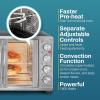 Elite Gourmet ETO4510B French Door 47.5Qt, 18-Slice Convection Oven 4-Control Knobs, Bake Broil Toast Rotisserie Keep Warm, Includes 2 x 14″ Pizza Racks, Stainless Steel(18-Slice  45L)