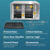 Elite Gourmet ETO4510B French Door 47.5Qt, 18-Slice Convection Oven 4-Control Knobs, Bake Broil Toast Rotisserie Keep Warm, Includes 2 x 14″ Pizza Racks, Stainless Steel(18-Slice  45L)