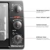 Elite Gourmet ETO4510B French Door 47.5Qt, 18-Slice Convection Oven 4-Control Knobs, Bake Broil Toast Rotisserie Keep Warm, Includes 2 x 14″ Pizza Racks, Stainless Steel(6-Slice  23L)