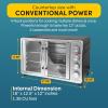 Elite Gourmet ETO4510B French Door 47.5Qt, 18-Slice Convection Oven 4-Control Knobs, Bake Broil Toast Rotisserie Keep Warm, Includes 2 x 14″ Pizza Racks, Stainless Steel(18-Slice  45L)