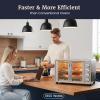 Elite Gourmet ETO-4510M French Door 47.5Qt, 18-Slice Convection Oven 4-Control Knobs, Bake Broil Toast Rotisserie Keep Warm, Includes 2 x 12″ Pizza Racks, Stainless Steel(18-Slice  45L)