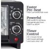 Elite Gourmet ETO490 9L/4 Slice Countertop Toaster Oven with 30-Minute Timer, Adjustable Temperature Control, Includes Baking Pan and Wire Rack, Bake, Broil, Toast, Black(4 Slice)