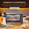 Elite Gourmet ETO490 9L/4 Slice Countertop Toaster Oven with 30-Minute Timer, Adjustable Temperature Control, Includes Baking Pan and Wire Rack, Bake, Broil, Toast, Black(4 Slice)