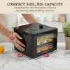 Elite Gourmet Food Dehydrator, Stainless Steel Trays Food Dehydrator, Adjustable Temperature Controls, Jerky Herbs Fruit Veggies Snacks(4 Plastic Trays)