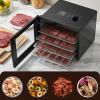 Elite Gourmet Food Dehydrator, Stainless Steel Trays Food Dehydrator, Adjustable Temperature Controls, Jerky Herbs Fruit Veggies Snacks(4 Plastic Trays)