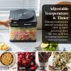 Elite Gourmet Food Dehydrator, Stainless Steel Trays Food Dehydrator, Adjustable Temperature Controls, Jerky Herbs Fruit Veggies Snacks(5 Plastic Trays)
