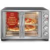 Elite Gourmet ETO-4510M French Door 47.5Qt, 18-Slice Convection Oven 4-Control Knobs, Bake Broil Toast Rotisserie Keep Warm, Includes 2 x 12″ Pizza Racks, Stainless Steel(18-Slice  45L)