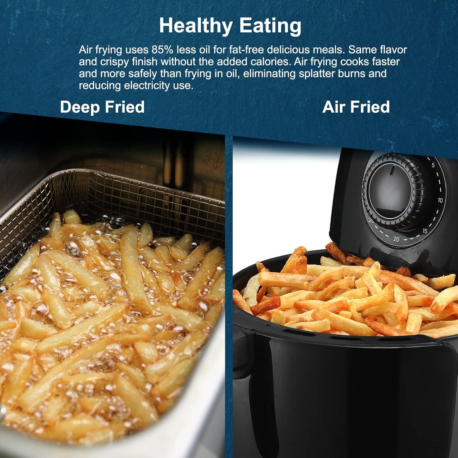 imageElite Gourmet EAF0201X Personal Compact Space Saving Electric Hot Air Fryer OilLess Healthy Cooker Timer amp Temperature Controls 1000W 21 Quart BlackBlack