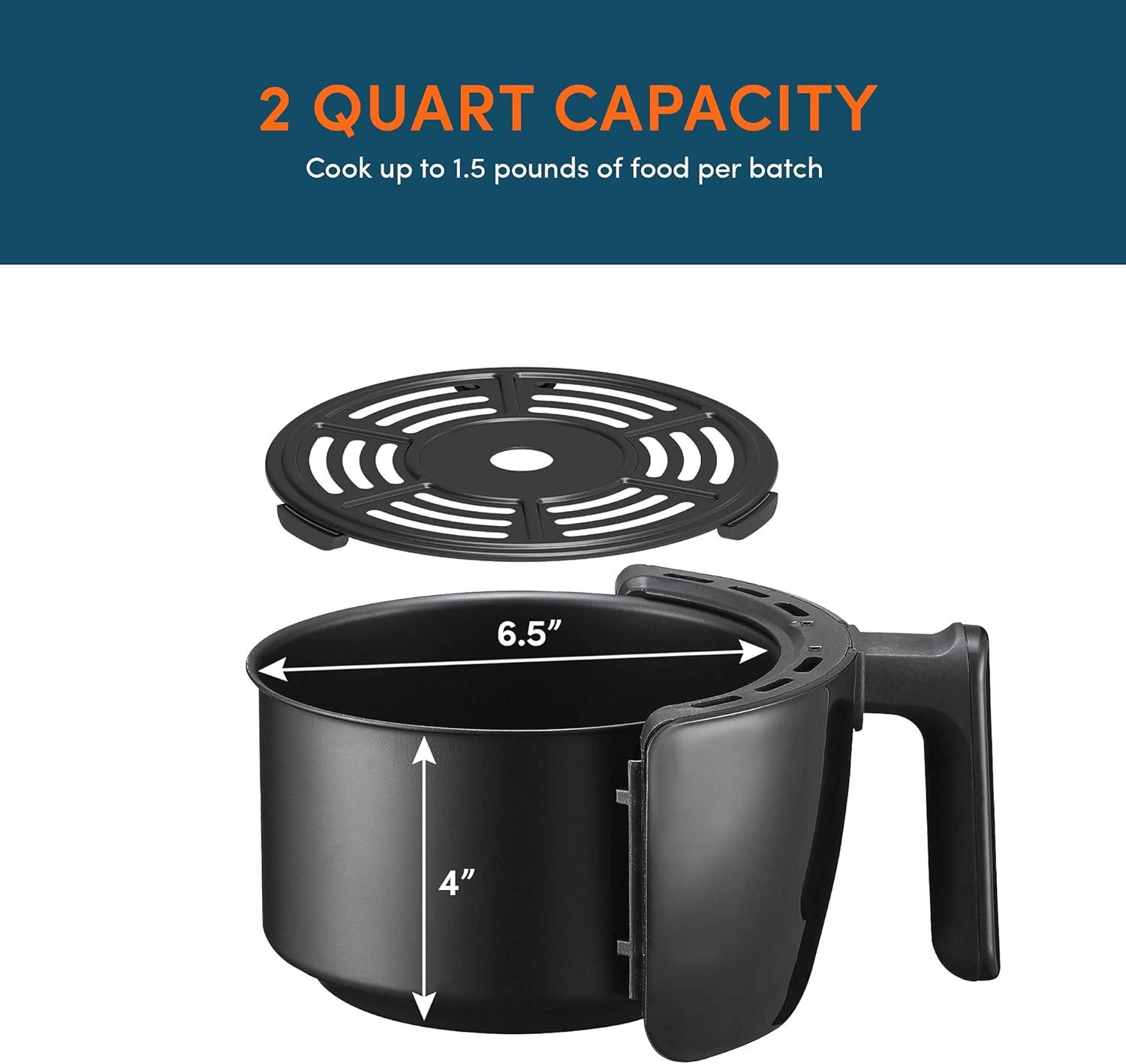 imageElite Gourmet EAF0852SS 85Qt Capacity Air Fryer Oven Air Fry Broil Toast Bake amp Broil with Convection Time and Temperature Controls 800Watts Includes 25 Delicious Recipes Stainless SteelBlack