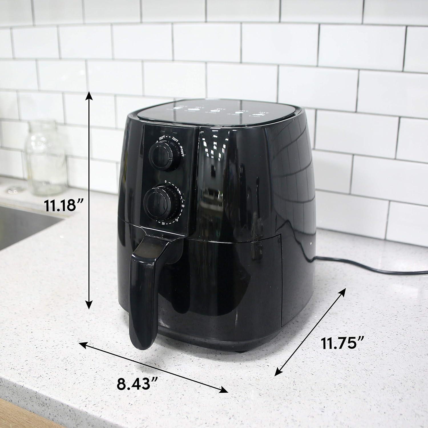 imageElite Gourmet EAF4617X Electric Digital Hot Air Fryer 1350Watts OilLess Healthy Cooker Timer amp Temperature Controls 4 Quart Black4 Quart