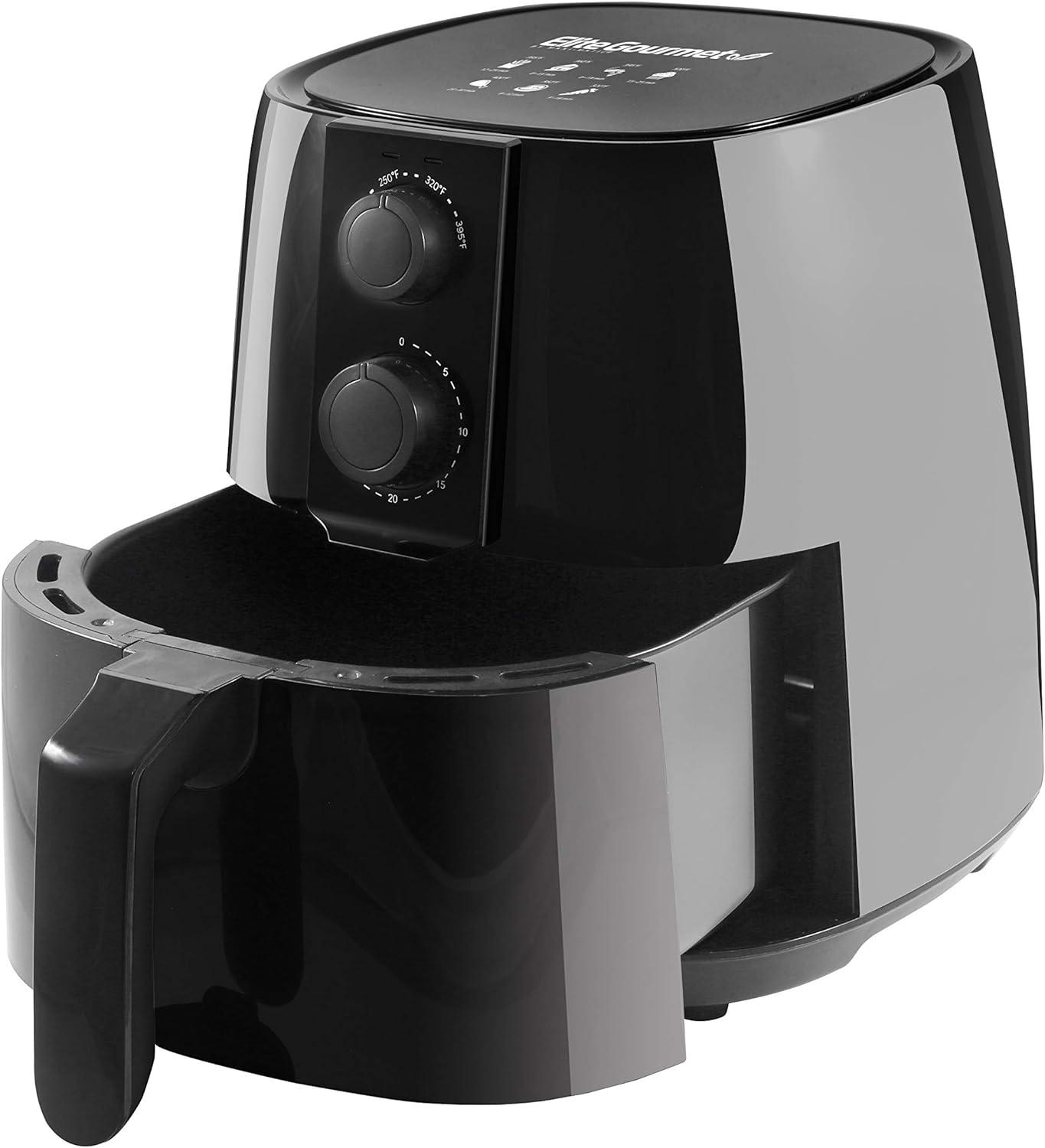 imageElite Gourmet EAF4617X Electric Digital Hot Air Fryer 1350Watts OilLess Healthy Cooker Timer amp Temperature Controls 4 Quart Black4 Quart