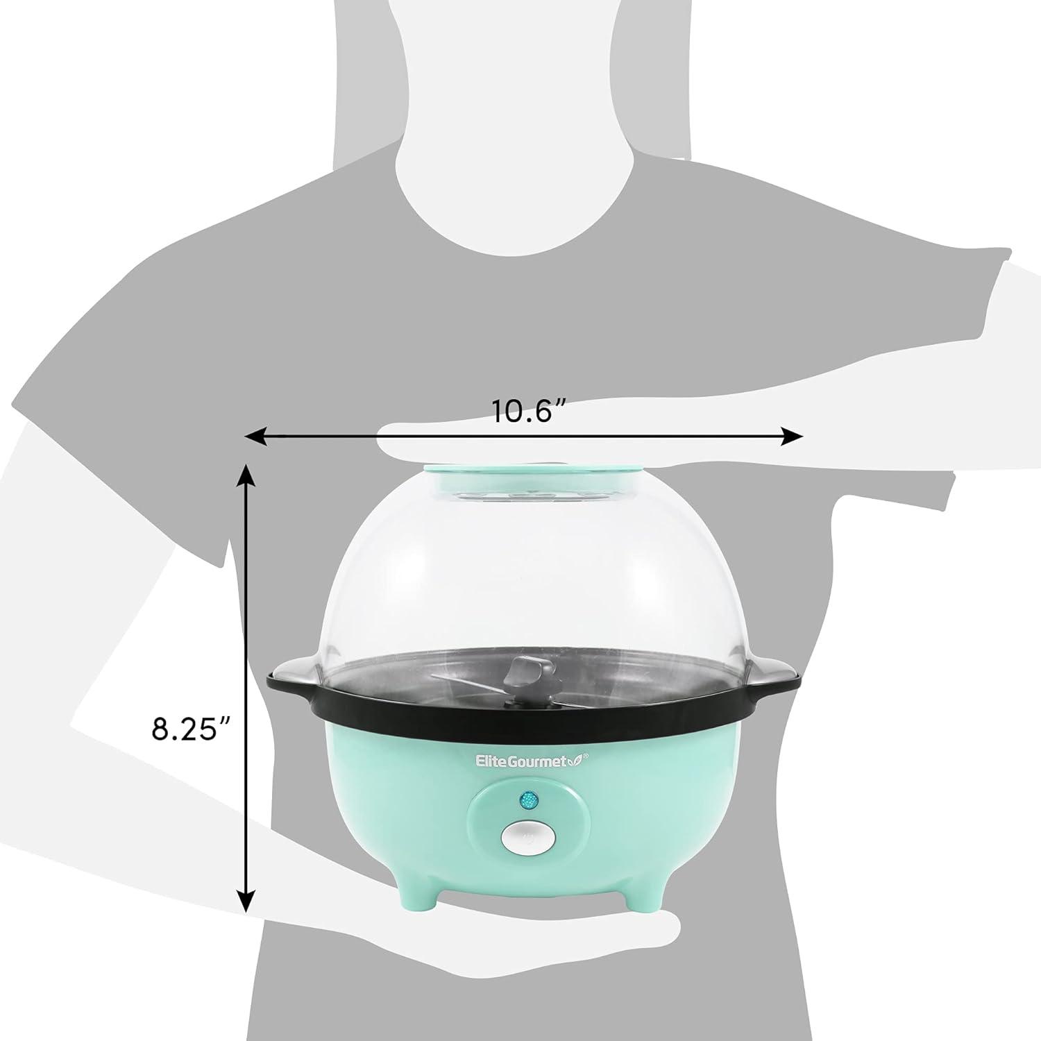 imageElite Gourmet EPM330R Automatic Stirring 12cup Popcorn Maker Popper Hot Oil Popcorn Machine wMeasuring Cap amp Builtin Reversible Serving Bowl Great for Home Party Kids Safety ETL Approved RedMint