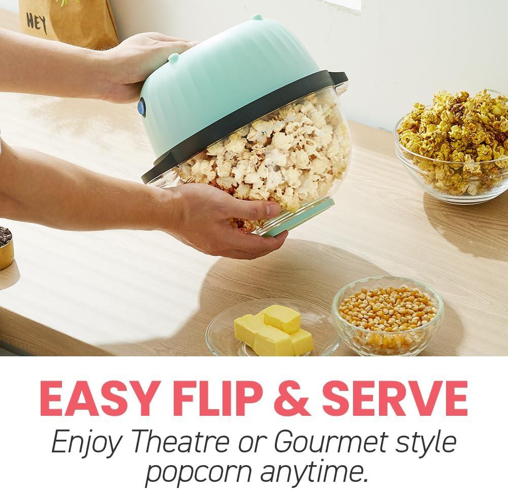 imageElite Gourmet EPM330R Automatic Stirring 12cup Popcorn Maker Popper Hot Oil Popcorn Machine wMeasuring Cap amp Builtin Reversible Serving Bowl Great for Home Party Kids Safety ETL Approved RedMint