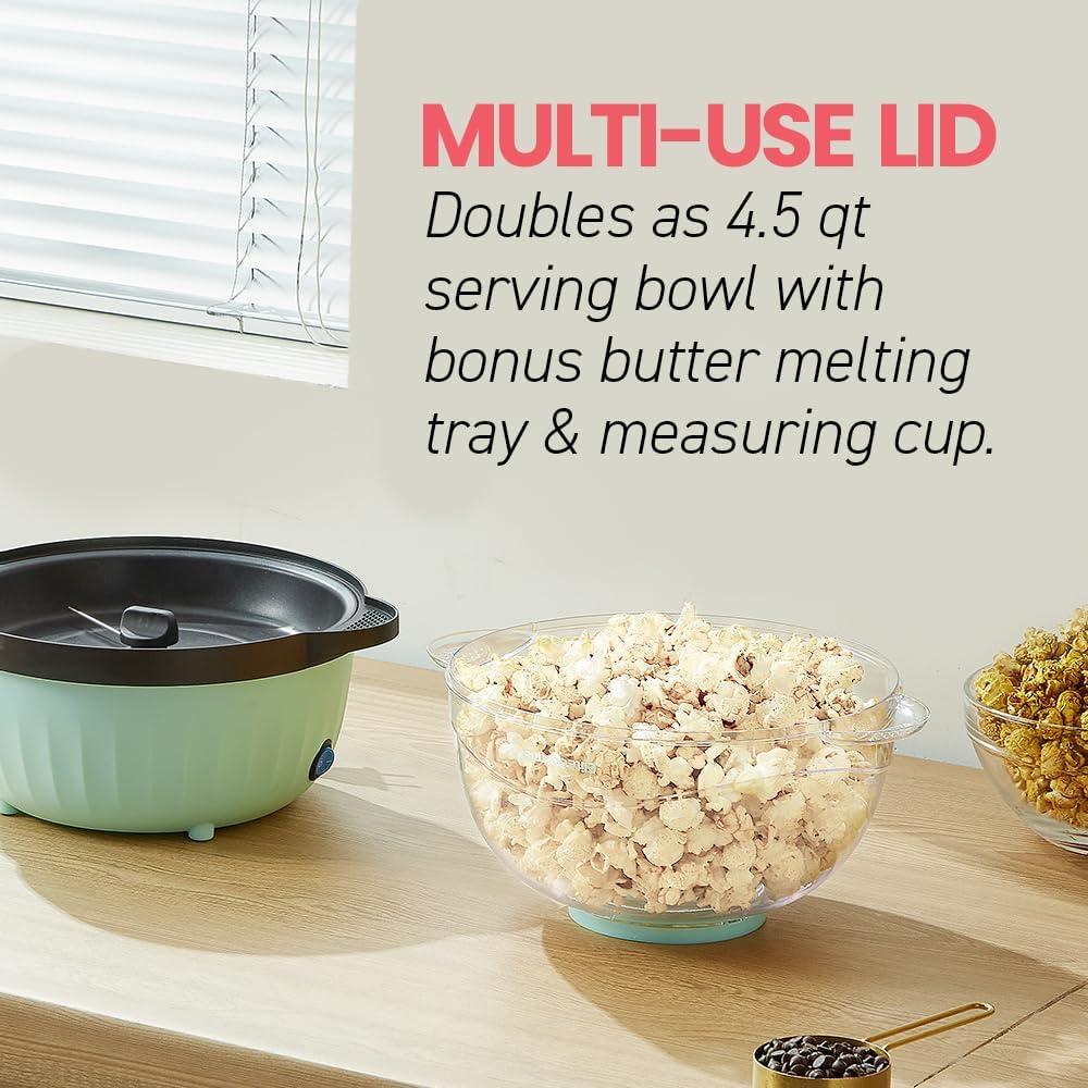 imageElite Gourmet EPM330R Automatic Stirring 12cup Popcorn Maker Popper Hot Oil Popcorn Machine wMeasuring Cap amp Builtin Reversible Serving Bowl Great for Home Party Kids Safety ETL Approved RedMint