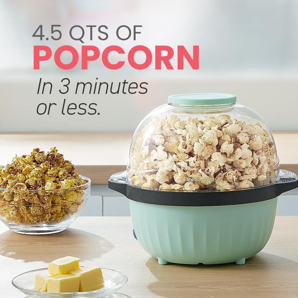 imageElite Gourmet EPM330R Automatic Stirring 12cup Popcorn Maker Popper Hot Oil Popcorn Machine wMeasuring Cap amp Builtin Reversible Serving Bowl Great for Home Party Kids Safety ETL Approved RedMint