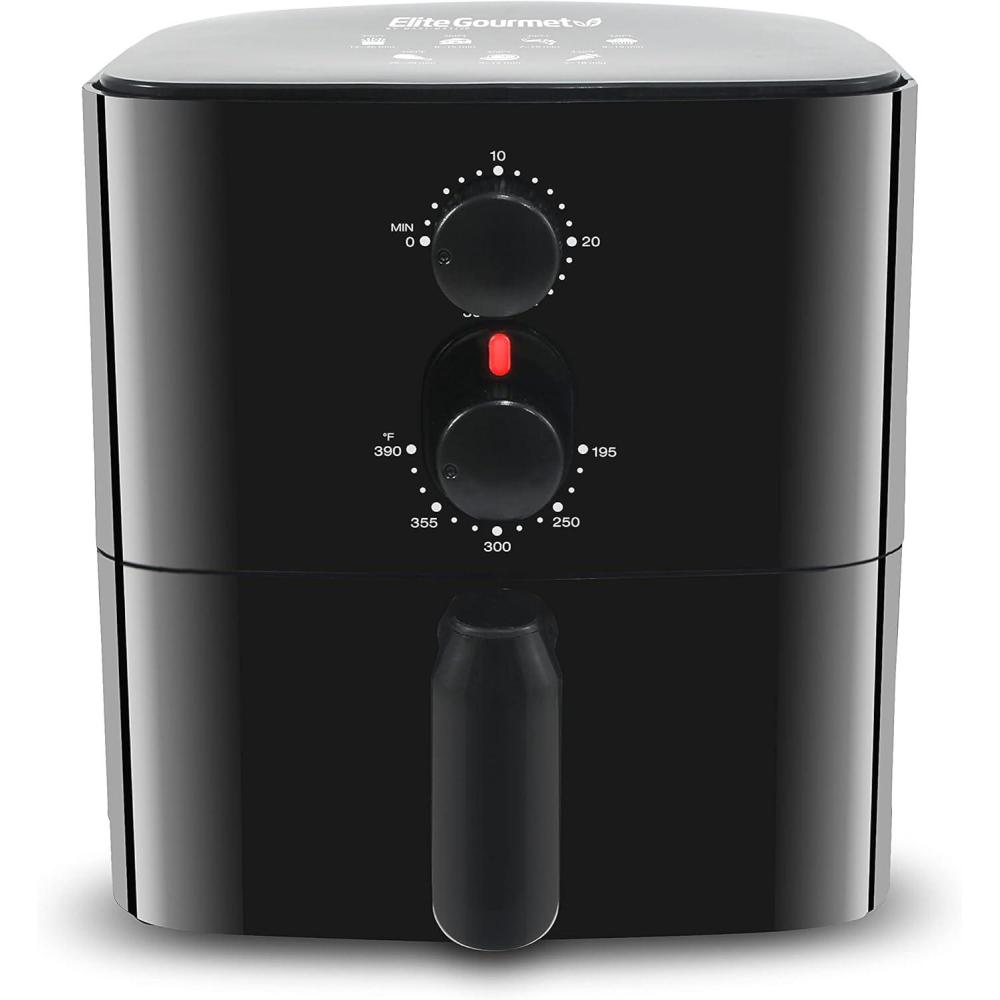 imageElite Gourmet EAF3218BL Personal 11Qt Compact Space Saving Electric Hot Air Fryer OilLess Healthy Cooker Timer amp Temperature Controls PFOA Free MintBlack