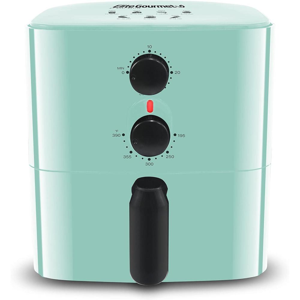 imageElite Gourmet EAF3218BL Personal 11Qt Compact Space Saving Electric Hot Air Fryer OilLess Healthy Cooker Timer amp Temperature Controls PFOA Free MintMint