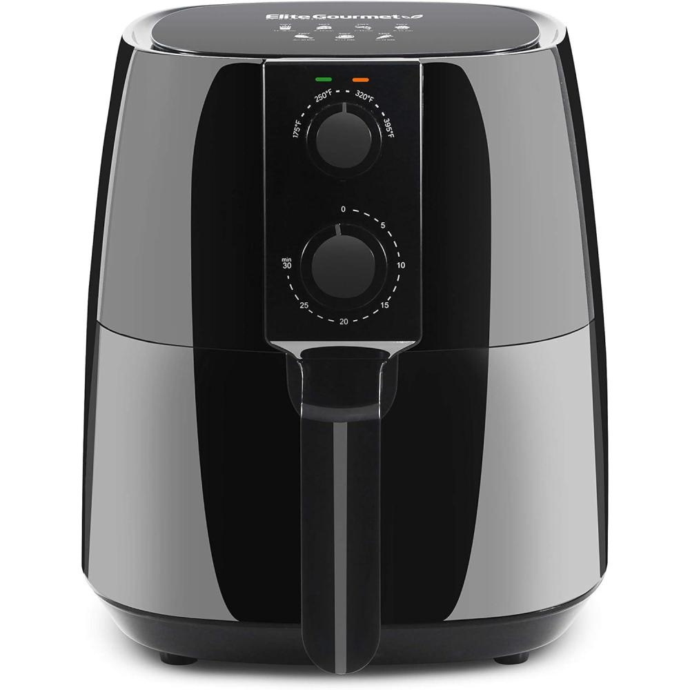 imageElite Gourmet EAF4617X Electric Digital Hot Air Fryer 1350Watts OilLess Healthy Cooker Timer amp Temperature Controls 4 Quart Black4 Quart