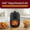 Elite Gourmet EAF0201X Personal Compact Space Saving Electric Hot Air Fryer Oil-Less Healthy Cooker, Timer & Temperature Controls, 1000W, 2.1 Quart, Black(Black)