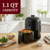 Elite Gourmet EAF0201X Personal Compact Space Saving Electric Hot Air Fryer Oil-Less Healthy Cooker, Timer & Temperature Controls, 1000W, 2.1 Quart, Black(Black)