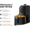 Elite Gourmet EAF0852SS 8.5Qt. Capacity Air Fryer Oven, Air Fry, Broil, Toast, Bake & Broil with Convection, Time and Temperature Controls, 800-Watts, Includes 25 Delicious Recipes, Stainless Steel(Black)