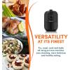 Elite Gourmet EAF0852SS 8.5Qt. Capacity Air Fryer Oven, Air Fry, Broil, Toast, Bake & Broil with Convection, Time and Temperature Controls, 800-Watts, Includes 25 Delicious Recipes, Stainless Steel(Black)