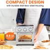 Elite Gourmet EAF0852SS 8.5Qt. Capacity Air Fryer Oven, Air Fry, Broil, Toast, Bake & Broil with Convection, Time and Temperature Controls, 800-Watts, Includes 25 Delicious Recipes, Stainless Steel(Stainless Steel)