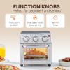 Elite Gourmet EAF0852SS 8.5Qt. Capacity Air Fryer Oven, Air Fry, Broil, Toast, Bake & Broil with Convection, Time and Temperature Controls, 800-Watts, Includes 25 Delicious Recipes, Stainless Steel(Stainless Steel)