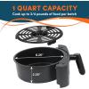 Elite Gourmet EAF-3218BL Personal 1.1Qt Compact Space Saving Electric Hot Air Fryer Oil-Less Healthy Cooker, Timer & Temperature Controls, PFOA Free, Mint(Black)