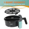 Elite Gourmet EAF-3218BL Personal 1.1Qt Compact Space Saving Electric Hot Air Fryer Oil-Less Healthy Cooker, Timer & Temperature Controls, PFOA Free, Mint(Mint)