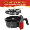 Elite Gourmet EAF-3218BL Personal 1.1Qt Compact Space Saving Electric Hot Air Fryer Oil-Less Healthy Cooker, Timer & Temperature Controls, PFOA Free, Mint(Red)