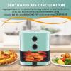 Elite Gourmet EAF-3218BL Personal 1.1Qt Compact Space Saving Electric Hot Air Fryer Oil-Less Healthy Cooker, Timer & Temperature Controls, PFOA Free, Mint(Mint)