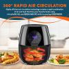 Elite Gourmet EAF-4617X Electric Digital Hot Air Fryer, 1350Watts, Oil-Less Healthy Cooker, Timer & Temperature Controls, 4 Quart, Black(5.3 Quart)