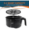 Elite Gourmet EAF-4617X Electric Digital Hot Air Fryer, 1350Watts, Oil-Less Healthy Cooker, Timer & Temperature Controls, 4 Quart, Black(5.3 Quart)