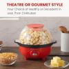 Elite Gourmet EPM330R Automatic Stirring 12-cup Popcorn Maker Popper, Hot Oil Popcorn Machine w/Measuring Cap & Built-in Reversible Serving Bowl, Great for Home Party Kids, Safety ETL Approved, Red(Red)