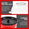 Elite Gourmet EPM330R Automatic Stirring 12-cup Popcorn Maker Popper, Hot Oil Popcorn Machine w/Measuring Cap & Built-in Reversible Serving Bowl, Great for Home Party Kids, Safety ETL Approved, Red(Red)