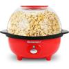 Elite Gourmet EPM330R Automatic Stirring 12-cup Popcorn Maker Popper, Hot Oil Popcorn Machine w/Measuring Cap & Built-in Reversible Serving Bowl, Great for Home Party Kids, Safety ETL Approved, Red(Red)
