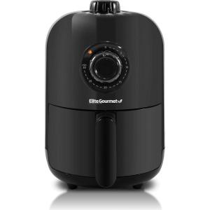 Elite Gourmet EAF0852SS 8.5Qt. Capacity Air Fryer Oven, Air Fry, Broil, Toast, Bake & Broil with Convection, Time and Temperature Controls, 800-Watts, Includes 25 Delicious Recipes, Stainless Steel(Black)